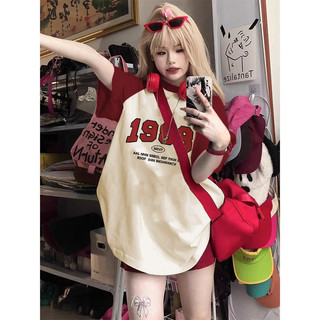 Nrvp [Mới 100% Cotton] Áo thun ngắn tay nữ Tee Baggy Nam Nữ Baggy Tròn Unisex Cổ dáng rộng In Áo độc đáo