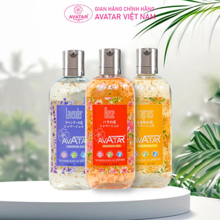 Sữa tắm nước hoa nhật bản avatar cánh hoa thật lavender - hoa hồng - mộc quế giúp dưỡng datrắng mịn 500ml