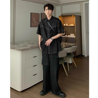 Áo sơ mi nam phối chỉ nổi thanh lịch basic