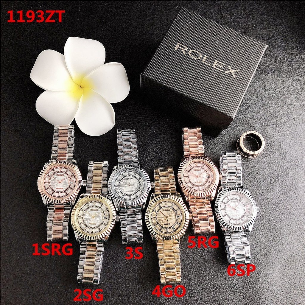 Đồng hồ nam thời trang sang trọng Rolex Đồng hồ nam thể thao kinh doanh Đồng hồ đeo tay nam mặt tròn thông thường Dây da bằng thép không gỉ