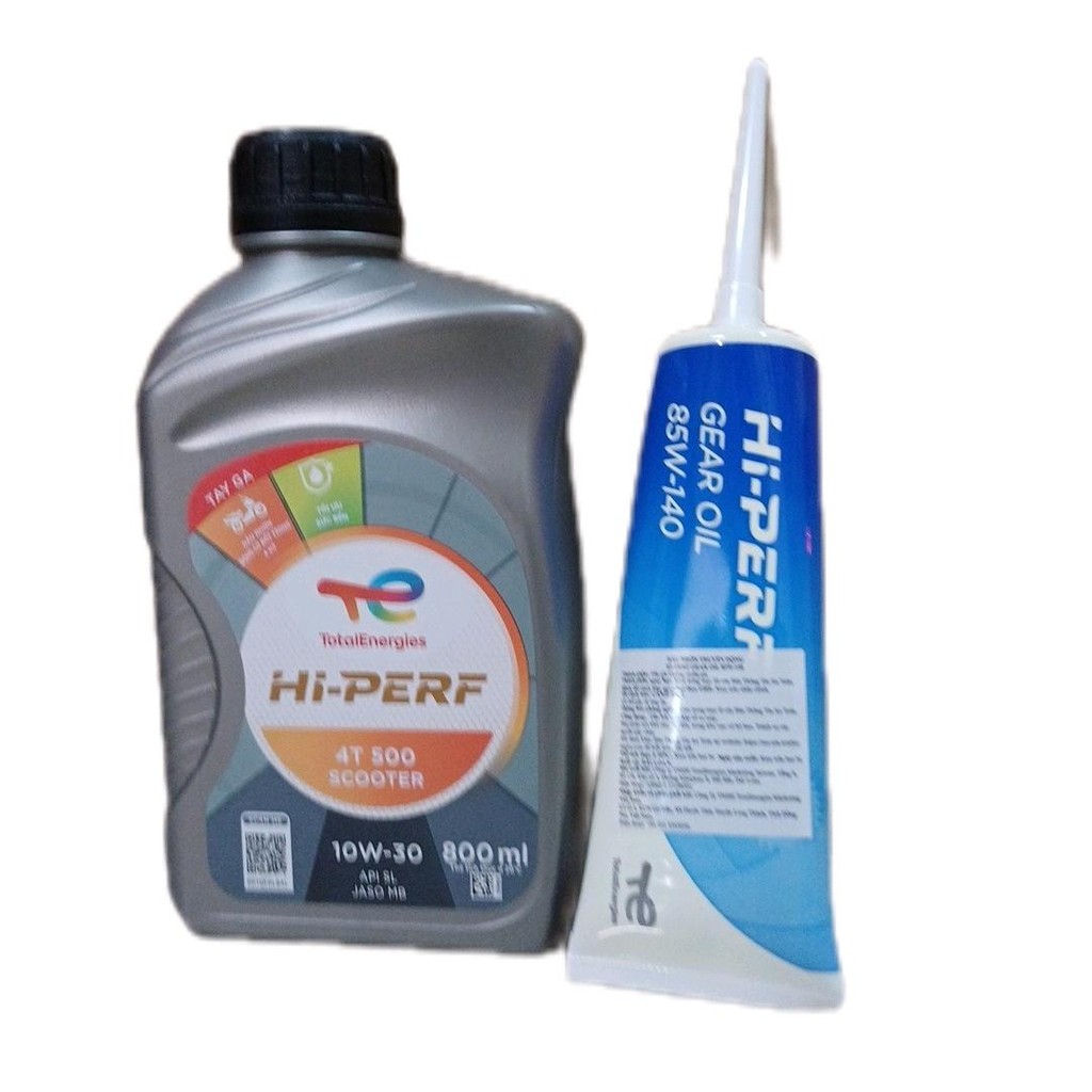 Dầu nhớt TOTAL Hi Perf 4T 500 SC 10W30 800mL và Laptotal 120ml cho xe tay ga