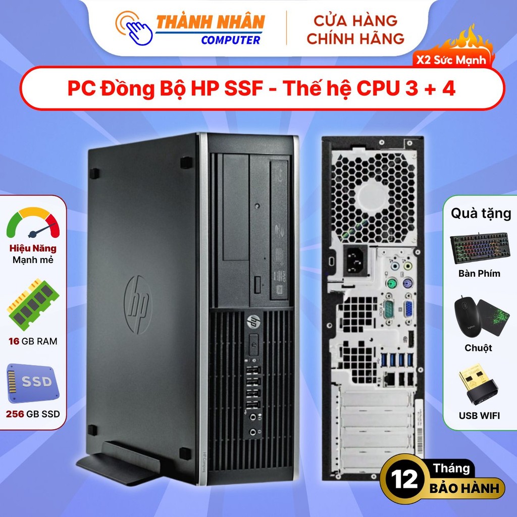 Máy Tính Đồng Bộ HP SSF - Core i3/i5/i7 Gen 3+4 - Ram 16GB - SSD 512GB (Tặng Phím, Chuột, USB WIFI)