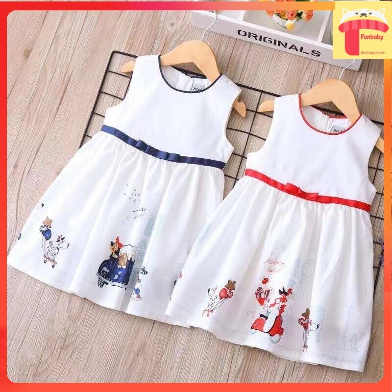 Váy bé gái 2-8 tuổi Next in hình. Đầm sát nách cho bé vải thô thoáng mát