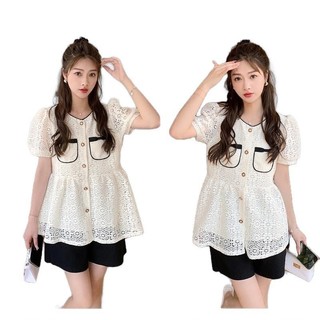 Áo suông áo bầu thiết kế REN HAI LỚP sang chảnh mềm mại A26