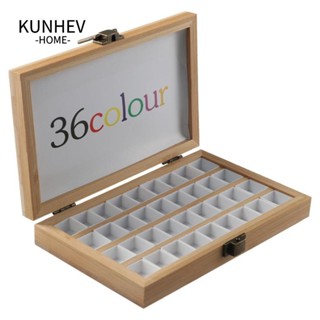 KUNHEV Hộp màu nước, Bảng màu nước màu vàng gỗ, Bảng vẽ tranh Bảng màu trắng Gouache cho phác thảo du lịch