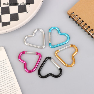 [Extremewellgen] 1Pc Hợp Kim Nhôm Hình Trái Tim Carabiner Móc Chìa Khóa Ngoài Trời Móc Khóa Chai Nước Treo Phụ Kiện Du Lịch LLF