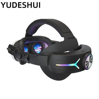 YUDESHUI Dây đeo đầu VR, với pin tích hợp 8000mAh Băng đô VR, Tai nghe sạc thoải mái thông thường nâng cao thoải mái cho Meta Quest 3