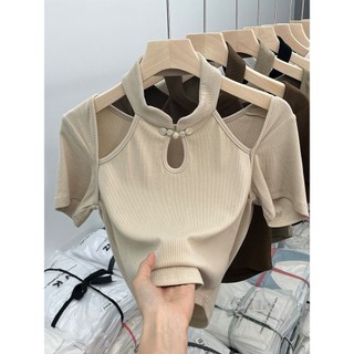 Mùa hè / gợi cảm / cổ dây / áo nữ / hot girl / ngắn / giản dị / thời trang / cổ điển / tay ngắn / áo thun EKRN