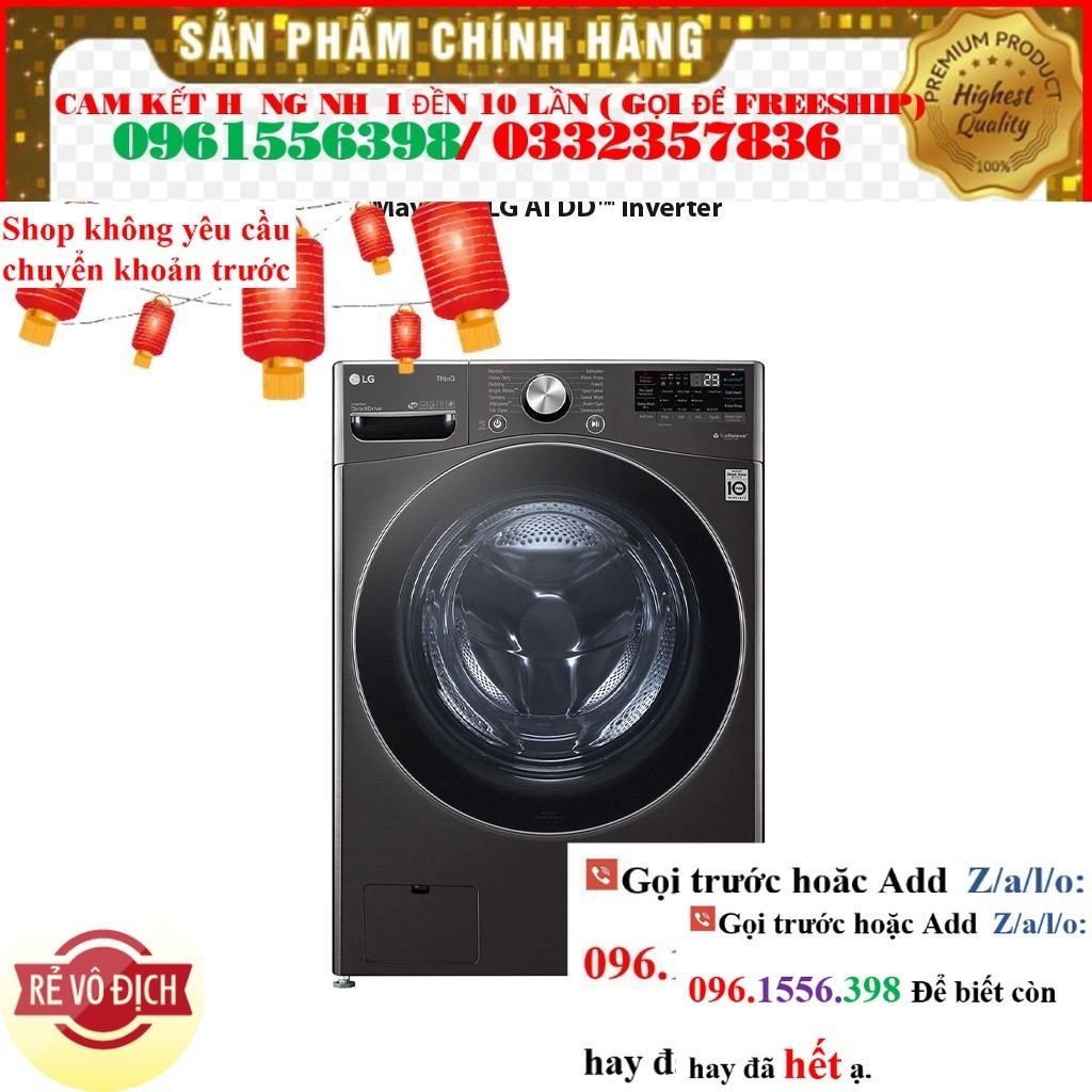 >> CH Máy giặt 21kg sấy 12kg lồng ngang LG AI DD™ Inverter màu đen F2721HVRB -bona prezo