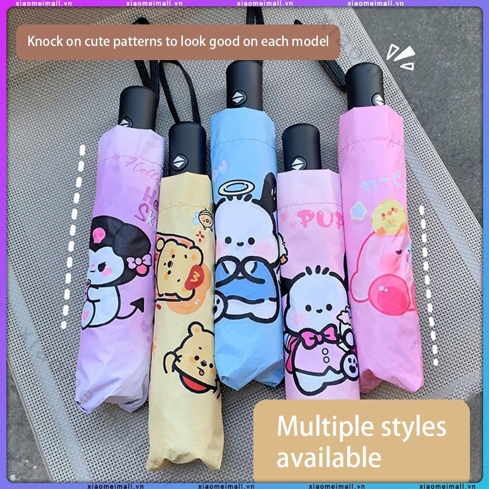 Sanrio Ô tự động Ô che nắng Kem chống nắng Bảo vệ tia cực tím Khối lượng nhỏ Ô che nắng ngoài trời di động Ô che mưa nắng (xiaomeimall)