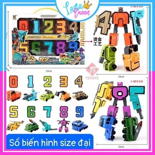 Bộ đồ chơi lắp ráp robot biến hình từ số 0 - 9, đồ chơi số biến hình, robot số biến hình, bộ chữ số biến hình