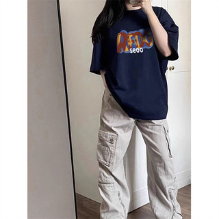 NRVP Mới 100% Cotton Unisex Tay Ngắn Độc Đáo Áo Thun Nữ Tee Baggy Nam Nữ Baggy Cổ Tròn Rời In Tee