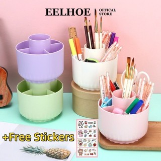 EELHOE Hộp đựng bút xoay màu kẹo Hộp ngăn kéo để bàn Trường học Bàn văn phòng Văn phòng phẩm Xô đựng mỹ phẩm miiki_vn