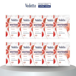 Combo 10 Mặt nạ giấy trắng da Vedette Cà Chua 22ml