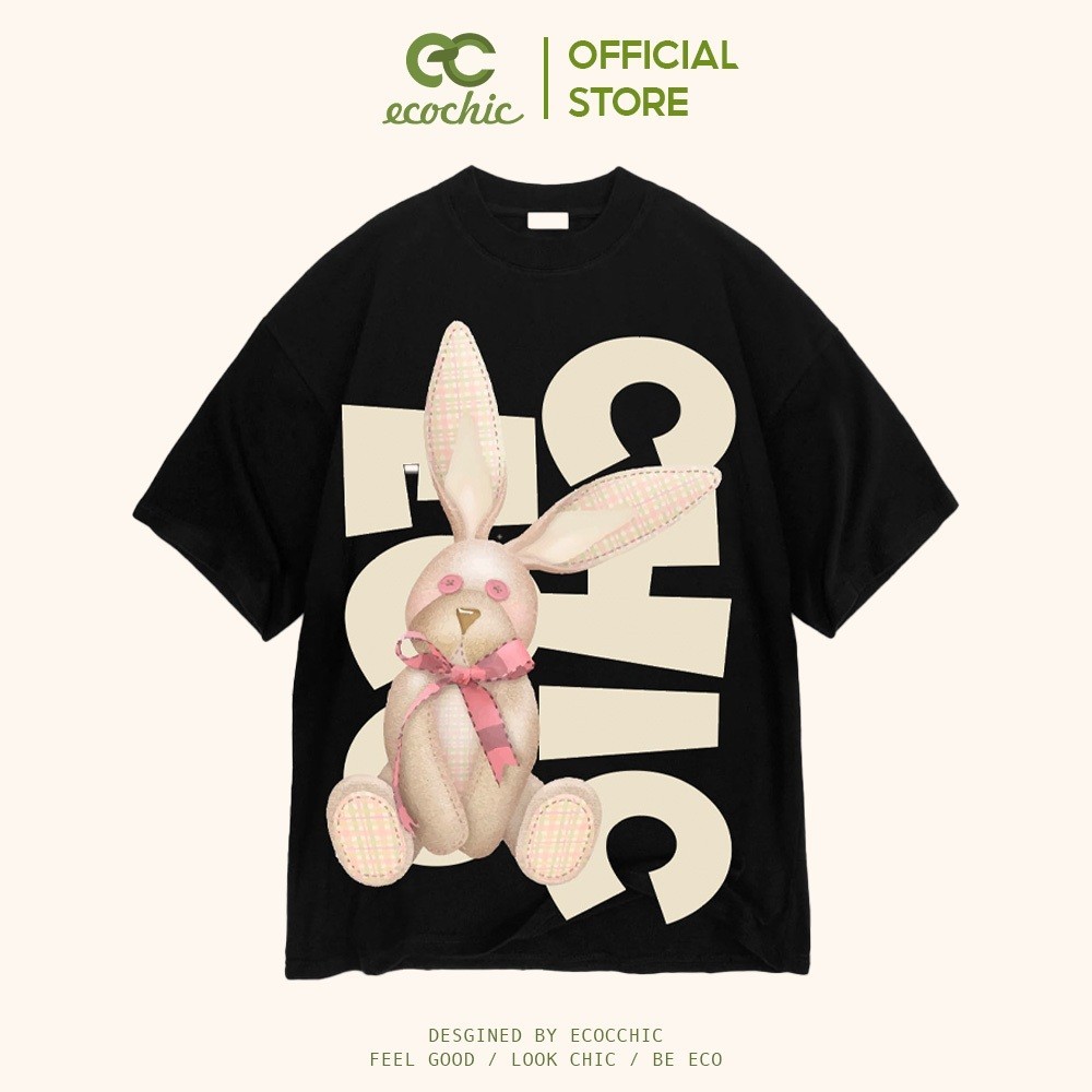 （Nóng bỏng） Áo Phông ECOCHIC CARAMEL BUNNY Tee Local Brand  Unisex Form Rộng Oversize Premium Cotton