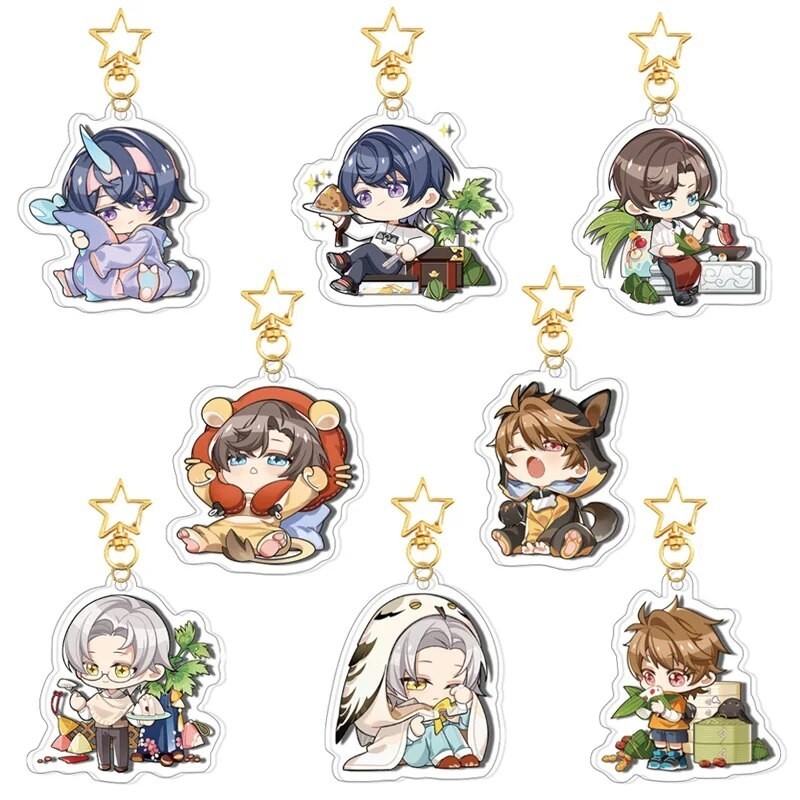 Móc khóa Kawaii Tears of Themis Anime Marius Artem Vilhelm Raven a06 Phụ kiện trang trí túi xách Bal