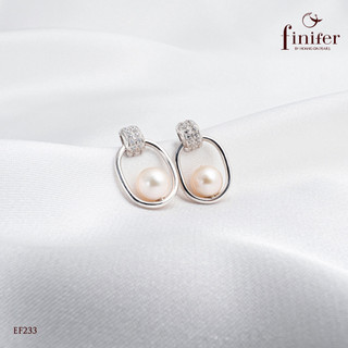 Bông tai ngọc trai thật, bạc quý kim với thiết kế tinh xảo, thanh lịch - EF233 - Finifer by Hoang Gia Pearl