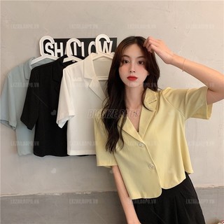Áo vest blazer Bigsize Áo nữ croptop tay ngắn mỏng mùa hè Phong cách Hàn Quốc Thời Trang tiểu thư cá tính xinh đẹp bigsizegiaree