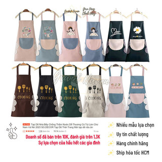 Tạp Dề Nhà Bếp nấu ăn thời trang Grand Haven Chống Thấm Nước Dễ Thương Có Túi Lớn Cho Nam Nữ