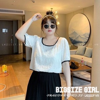 Áo sơ mi voan Bigsize Áo kiểu nữ form rộng tay ngắn cổ u mùa hè Phong cách Hàn Quốc Thời Trang sang chảnh cá tính xinh đẹp quảng châu cao cấp