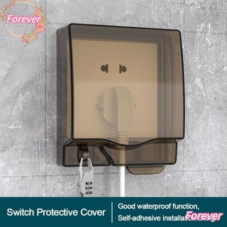 Forever 1pcs switch protective cover 86 type wall self-adhesive wall-mounted lockable protection socket