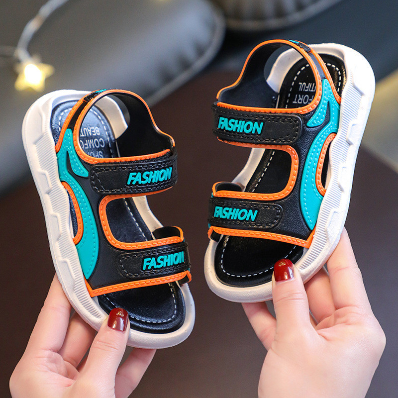 2023 Phong Cách Mới Giày Sandal Bé Trai Mùa Hè Trung Nhỏ Trẻ Em Bé Trai Đế Mềm Chống Trơn Trượt Trẻ Em Giày Trẻ Em Đi Biển Giày Q6LH