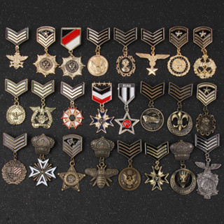  Thổ Cẩm Nam Thời Trang Retro Nhỏ Huy Hiệu Phù Hợp Với Áo Khoác Huy Chương Kim Loại 