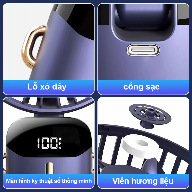 Quạt Cầm Tay Mini LAMJAD Gấp Gọn Sạc Tích Điện 5 Cấp Độ Gió  Tích Điện Đèn Led Hiển Thị % Pin Xoay 90 Độ | BigBuy360 - bigbuy360.vn