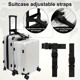 Dây đeo kết nối hành lý Khóa nhựa Dây đeo hành lý 3 chiếc Dây đeo hành lý có thể điều chỉnh Dây đai vali chống trộm hạng nặng cho du lịch Thắt chặt hành lý của bạn với nhau