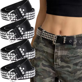 Y2k Phong Cách Unisex Vuông Đinh Tán Dây Kim Loại Nặng Punk Rock Phong Cách Da PU Thắt Lưng Quần Jean Váy Trang Trí Phụ Kiện