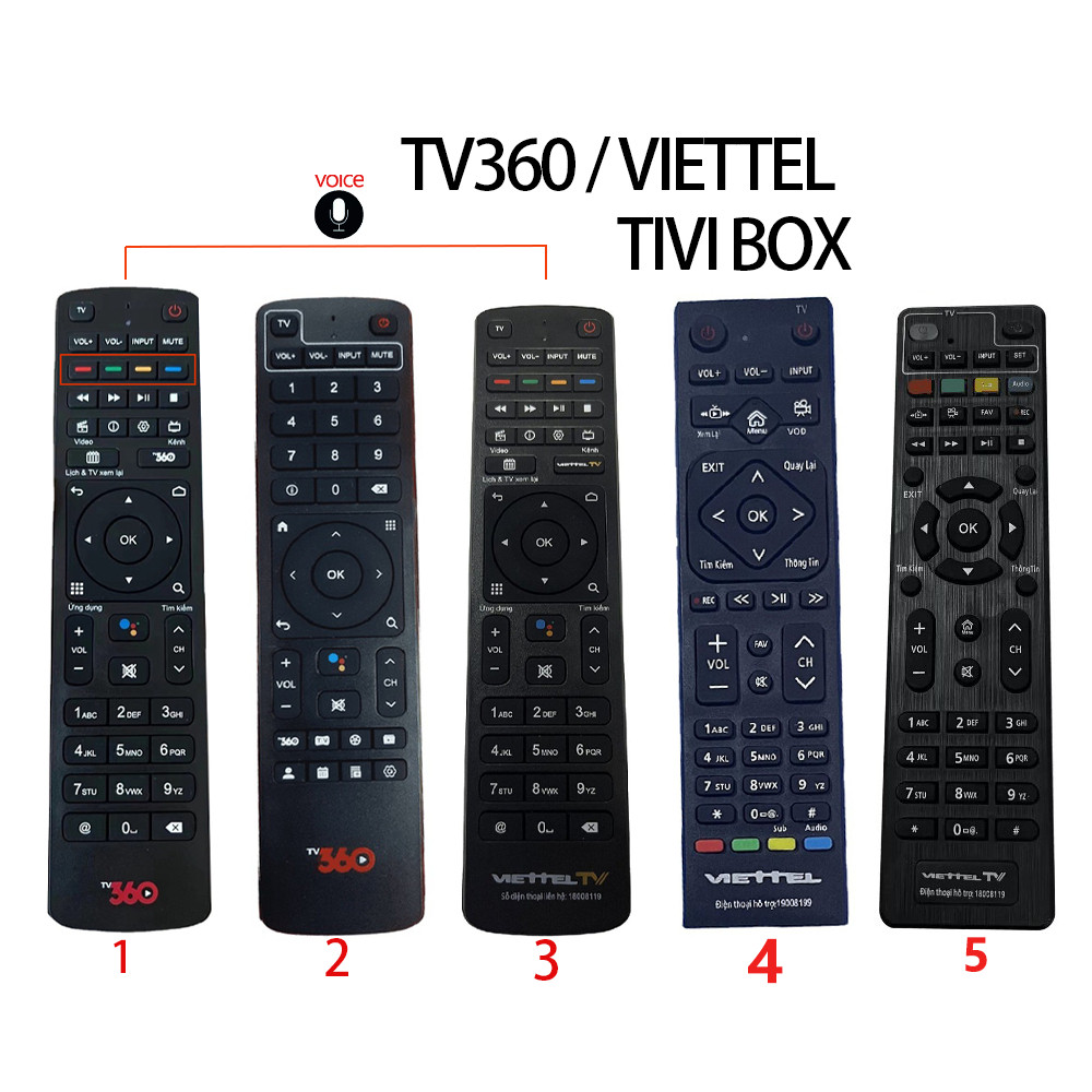 Remote Đa Năng điều khiển đầu thu Viettel TV360 Box 4K Android TIVI box khiển giọng nói"Điện Tử Phươ