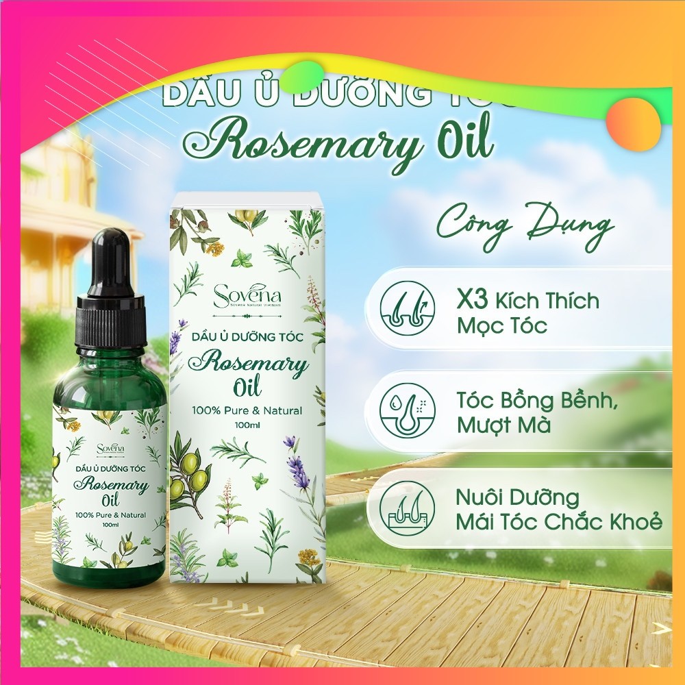 Dầu ủ dưỡng tóc hương thảo kích thích mọc tóc Rosemary Oil Sovena, dầu ủ tóc hương thảo Rosemary Oil