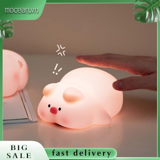 Đèn ngủ cảm ứng 3 mức độ hẹn giờ hình chú heo dễ thương cho bé