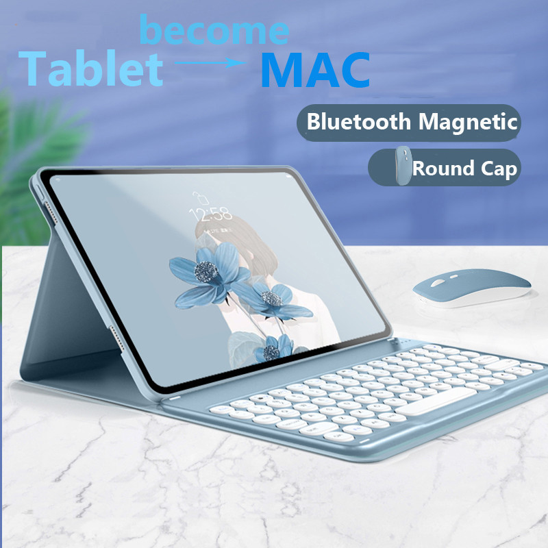 Ash Bàn Phím Bluetooth Cho Xiaoxin Pad 11 "2024 M11 11inch 2024 P11 Pro 11.5 J706F 2021 2020 M10 Plus 3rd 10.6 Có Thể Tháo Rời Từ Folio Mềm Leahter Bao Da Có Chuột