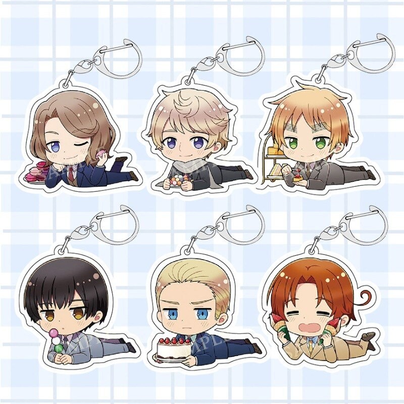Móc khoá Anime Manga Axis Powers Hetalia Anime Manga Nhật Bản Phụ Kiện Trang Trí Túi xách Balo chibi