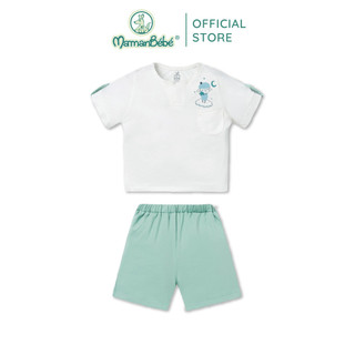 (MamanBébé chính hãng) Bộ cộc tay La Pomme hoạ tiết gập gấu năng động