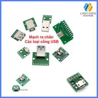 [Có sẵn] PCB chuyển đổi USB-A, USB-B, Micro USB, Mini USB, Type-C ra chân cắm 2.54mm