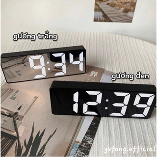 Gương dạ quang đồng hồ ins đồng hồ để bàn lịch con lắc trang trí đèn led màn hình hiển thị kỹ thuật số đồng hồ báo