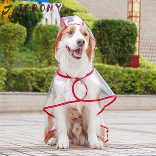 Áo mưa cho chó JEROMY, Áo mưa có mũ trùm đầu trong suốt chống thấm nước cho thú cưng, Phụ kiện thú cưng Cạnh màu nhựa Puppy Rain Poncho ngoài trời