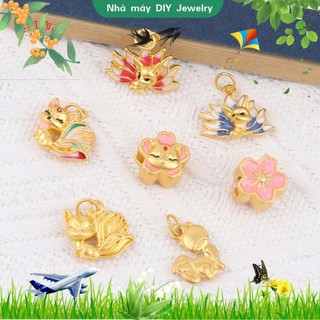 💖Phụ kiện trang sức DIY💖Hàng Mới Về Mới Phụ Kiện Trang Sức Hình Cáo Chín Tấc Màu Vàng Cát diy