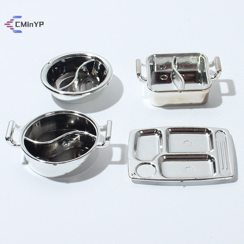 [Cminyp] 1 / 12 Nhà Búp Bê Mô Phỏng Nồi Canh Nhà Búp Bê Mini Lẩu Bộ Đồ Ăn Búp Bê Nhà Bếp Phụ Kiện Nấ