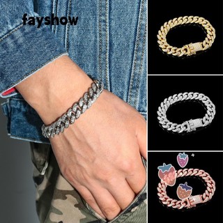 Vòng tay nam nữ bản rộng 12mm thời trang phong cách hip hop