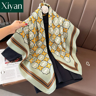 Khăn quàng cổ nữ thời trang mới in khăn choàng chống nắng khăn đi biển khăn choàng vuông khăn quàng cổ nữ