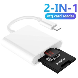 Đầu đọc thẻ lightning usb hub 2 trong 1 cho thẻ nhớ miro mini sd / bộ chuyển đổi flash thẻ sd / đầu đọc thẻ có 2 khe cắm