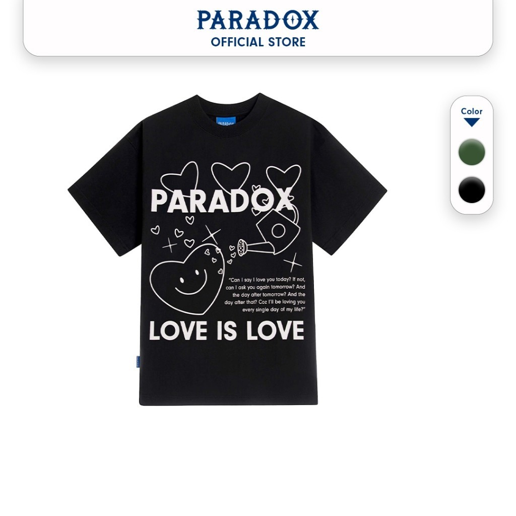 Áo thun form rộng Paradox tay lỡ - Unisex - In hình - LOVE IS LOVE