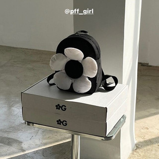 Ba lô Nylon Mini màu đen Ba lô đi chơi hoa nhỏ màu trắng