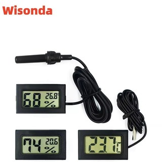 Mini tiện lợi kỹ thuật số lcd nhiệt kế cảm biến máy đo độ ẩm tủ lạnh giám sát bể cá màn hình hiển thị máy đo độ ẩm fy-12