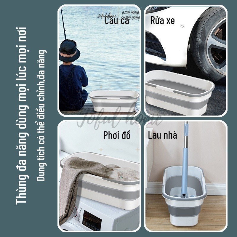 Xô đựng nước đa năng Joful home gấp gọn để vệ sinh nhà cửa giặt lau rửa xe ô tô xe máy Gia dụng
