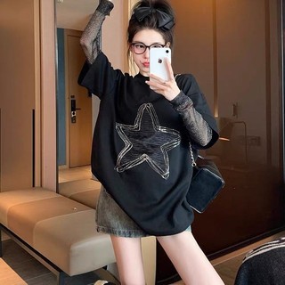 Giả Hai Mảnh Khâu Gạc Dài Tay Áo Thun Nữ Xuân Hè Rời Phù Hợp Với Thiết Kế Mỏng Niche Retro