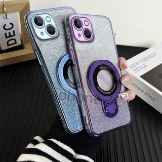 Ốp Giá Đỡ Sang Trọng Cho iphone 13 Pro Promax Rõ Ràng Lấp Lánh Mạ Điện Vỏ Điện Thoại Di Động Bao Gồm Cạnh Vỏ Mềm Chống Rơi Với Giá Đỡ Từ Kim Loại Hình Tròn